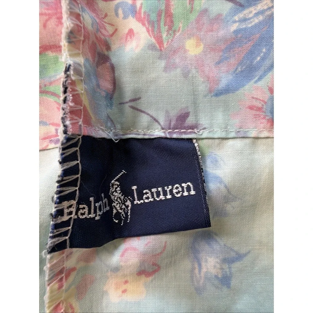 VTG 90's Ralph Lauren POMPANO Blue Chintz Floral Standard Pillow Case - One
